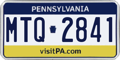PA license plate MTQ2841