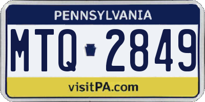 PA license plate MTQ2849