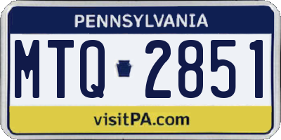 PA license plate MTQ2851