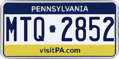 PA license plate MTQ2852