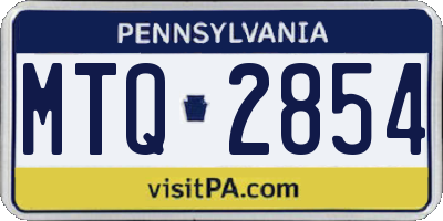 PA license plate MTQ2854