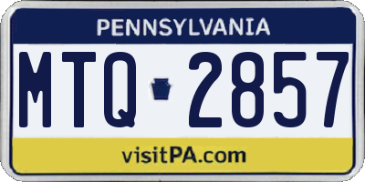 PA license plate MTQ2857
