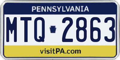 PA license plate MTQ2863