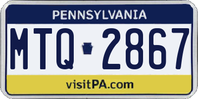 PA license plate MTQ2867