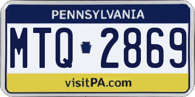 PA license plate MTQ2869