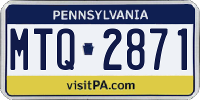 PA license plate MTQ2871