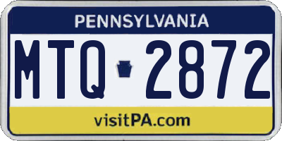 PA license plate MTQ2872
