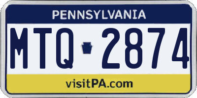 PA license plate MTQ2874