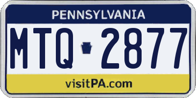 PA license plate MTQ2877