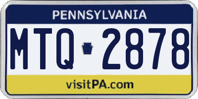 PA license plate MTQ2878
