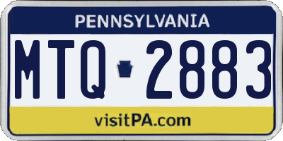 PA license plate MTQ2883