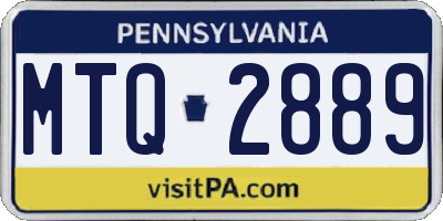 PA license plate MTQ2889