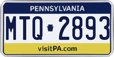 PA license plate MTQ2893