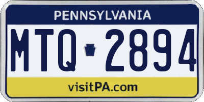 PA license plate MTQ2894