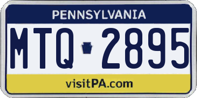 PA license plate MTQ2895