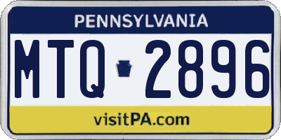 PA license plate MTQ2896
