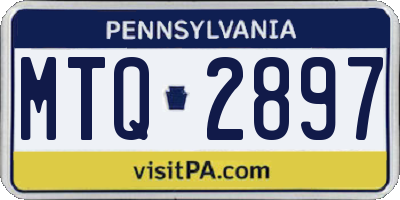 PA license plate MTQ2897