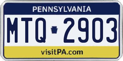 PA license plate MTQ2903