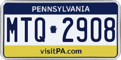PA license plate MTQ2908