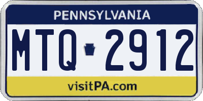PA license plate MTQ2912