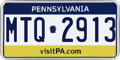 PA license plate MTQ2913