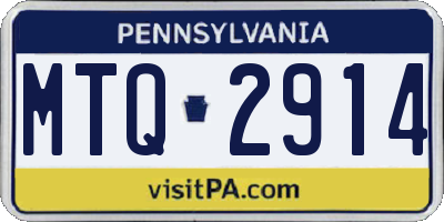 PA license plate MTQ2914