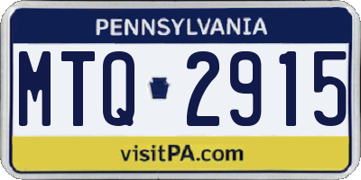 PA license plate MTQ2915