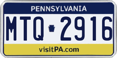PA license plate MTQ2916