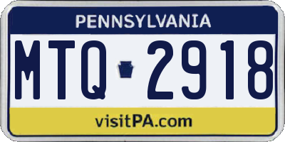 PA license plate MTQ2918