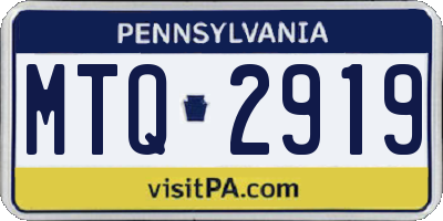 PA license plate MTQ2919