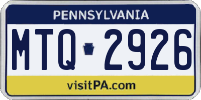 PA license plate MTQ2926