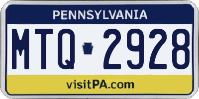 PA license plate MTQ2928