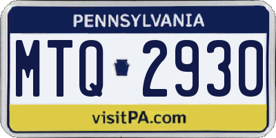 PA license plate MTQ2930