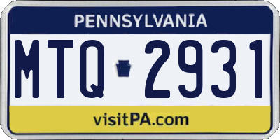 PA license plate MTQ2931