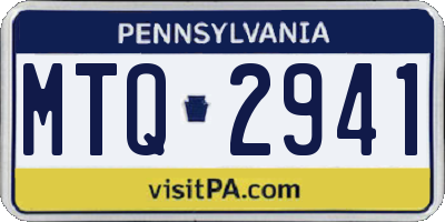 PA license plate MTQ2941