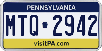 PA license plate MTQ2942