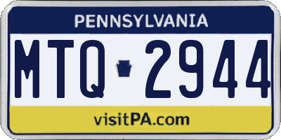 PA license plate MTQ2944