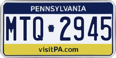 PA license plate MTQ2945