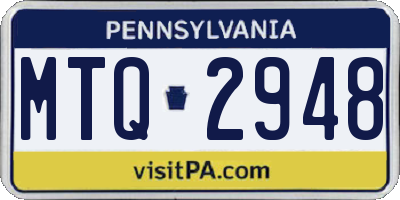 PA license plate MTQ2948