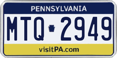PA license plate MTQ2949