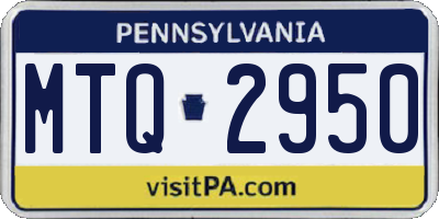 PA license plate MTQ2950