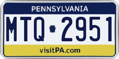 PA license plate MTQ2951