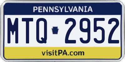PA license plate MTQ2952