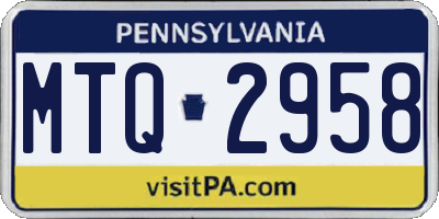 PA license plate MTQ2958