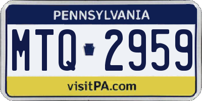PA license plate MTQ2959