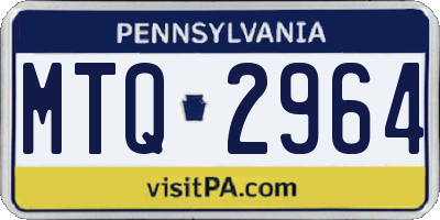 PA license plate MTQ2964