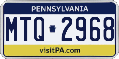 PA license plate MTQ2968