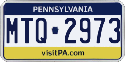 PA license plate MTQ2973
