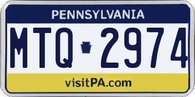 PA license plate MTQ2974