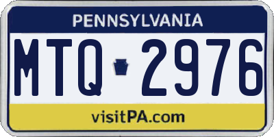 PA license plate MTQ2976